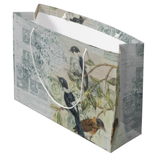 ヴィンテージバードエフェメラデクページ ラージペーパーバッグ (裏面アングル)