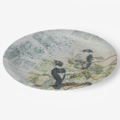 ヴィンテージバードエフェメラデコパージュ ペーパープレート (アングル)