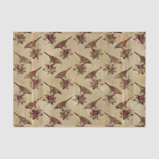 ヴィンテージバードエフエマデクページティッシュペーパー 薄葉紙 (正面)