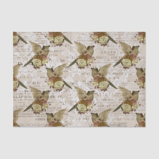 ヴィンテージバードエフエマデクページティッシュペーパー 薄葉紙 (正面)