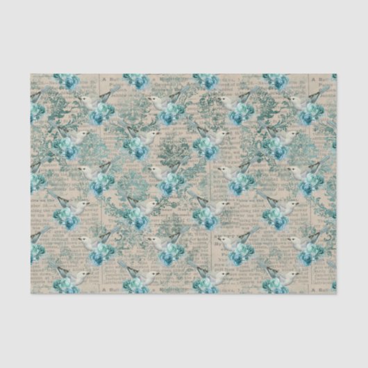 ヴィンテージバードエフエマデクページティッシュペーパー 薄葉紙 (正面)