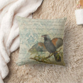 ヴィンテージバードエフエマデコップクッション | エレガント クッション (ブランケット)