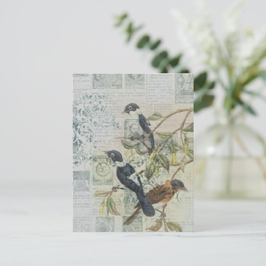 ヴィンテージバードエフエマナデクページハガキ ポストカード (スタンド正面)