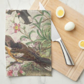 ヴィンテージバードエフエメラデコップティータオル キッチンタオル (四つ折り)