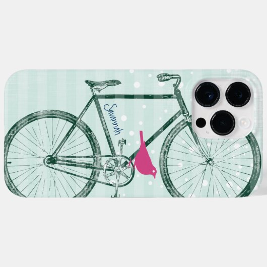 ヴィンテージバードエメラルドグリーンバイクパターンIphone 5 Case-Mate iPhoneケース (裏面 (横))
