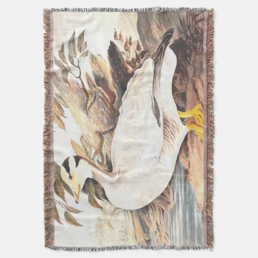 ヴィンテージバードエリザベスグウィリアムバー頭ガチョウ スローブランケット (正面縦)