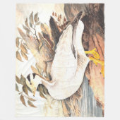 ヴィンテージバードエリザベスグウィリアムバー頭ガチョウ フリースブランケット (正面)