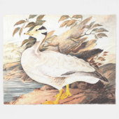 ヴィンテージバードエリザベスグウィリアムバー頭ガチョウ フリースブランケット (正面(横))