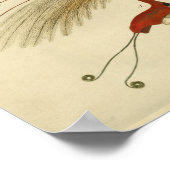 ヴィンテージバードオブパラダイスナチュラルヒストリープリント ポスター (角)