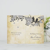 ヴィンテージバードオンブランチバイフォールド結婚式 プログラム (スタンド正面)