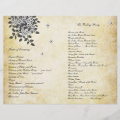 ヴィンテージバードオンブランチバイフォールド結婚式 プログラム (裏面)