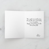 ヴィンテージバードカップル特別妻の記念日 カード (内部)