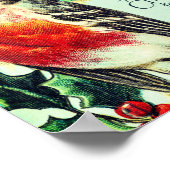 ヴィンテージバードクリスマスホリデー ポスター (角)