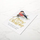 ヴィンテージバードクリパーソナライズされたスマス 箔シーズンカード (回転した状態)