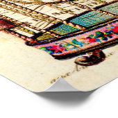 ヴィンテージバードケフランスのージ紙アートプリント ポスター (角)