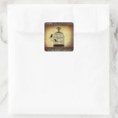 ヴィンテージバードケージの切手。 スクエアシール (バッグ)