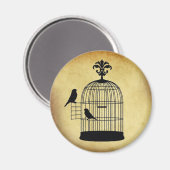 ヴィンテージバードケージの切手。 マグネット (正面/裏面)