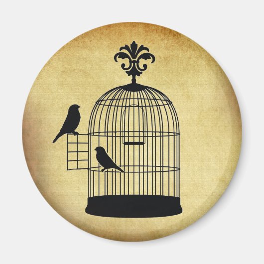 ヴィンテージバードケージの切手。 マグネット (正面)