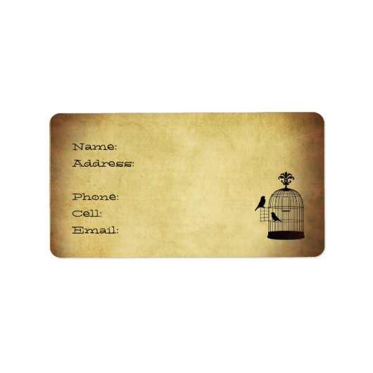 ヴィンテージバードケージの切手。 ラベル (正面)
