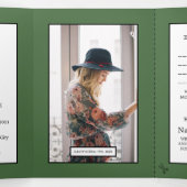 ヴィンテージバードケージアーティチョークグリーンベビーシャワースイート 三つ折り招待状 (内部中)