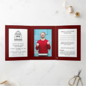 ヴィンテージバードケージダークレッドベビーシャワースイート 三つ折り招待状 (内部)