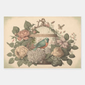 ヴィンテージバードケージデカップドロワーライナー ラッピングペーパーシート (正面)