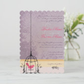 ヴィンテージバードケージナス結婚式招待状 招待状 (スタンド正面)