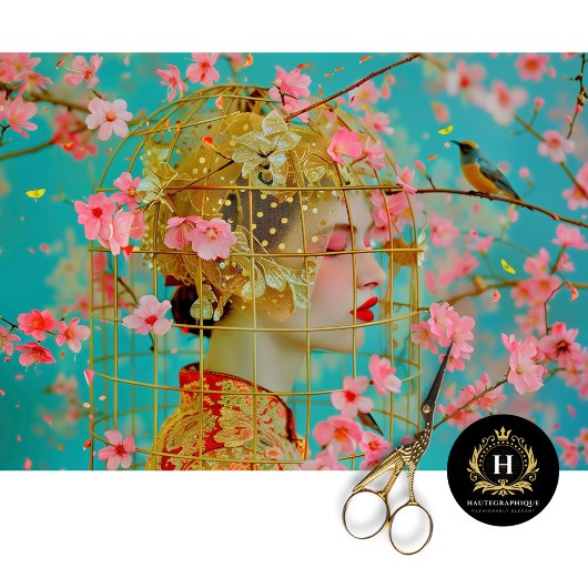 ヴィンテージバードケージハットフローラ分離 薄葉紙