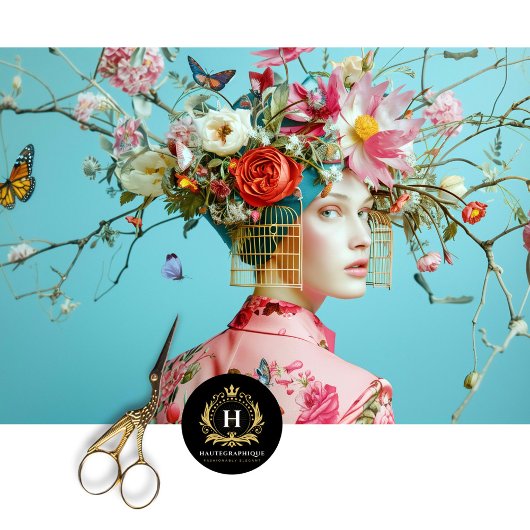 ヴィンテージバードケージハットフローラ分離 薄葉紙