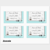 ヴィンテージバードケージミュージカルラブバードウェディング 長方形シール (シート)