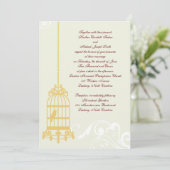 ヴィンテージバードケージ結婚式招待状 招待状 (スタンド正面)