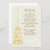 ヴィンテージバードケージ結婚式招待状 招待状 (正面/裏面)