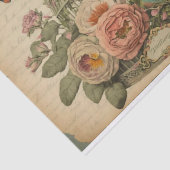 ヴィンテージバードケージ鳥の緑のフローラの分離 薄葉紙 (詳細)