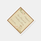 ヴィンテージバードケージ&バラ100誕生日 スタンダードカクテルナプキン (角)