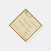 ヴィンテージバードケージ&バラ95誕生日 スタンダードカクテルナプキン (角)