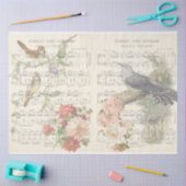 ヴィンテージバードシリーズデザイン7 薄葉紙 (クラフト)