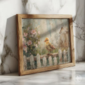 ヴィンテージバードスプリングタイ絵画ムズカントリーファームハウス ポスター