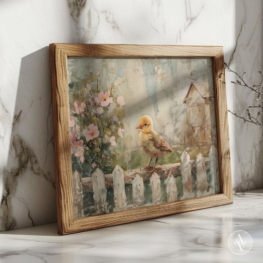 ヴィンテージバードスプリングタイ絵画ムズカントリーファームハウス ポスター