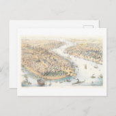 ヴィンテージバードズアイビューオブニューヨーク ポストカード (正面/裏面)