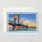 ヴィンテージバードズアイビューオブロワーニューヨーク ポストカード (正面/裏面)