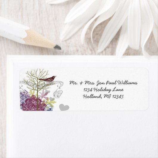 ヴィンテージバードズミュージカルラズベリーダマスクツリー ラベル (インサイチュ)