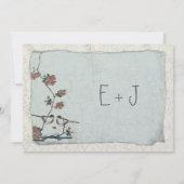 ヴィンテージバードダマスクウェディング招待状 招待状 (裏面)