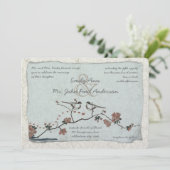 ヴィンテージバードダマスクウェディング招待状 招待状 (スタンド正面)