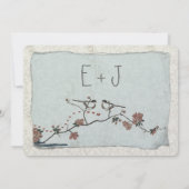 ヴィンテージバードダマスクウェディング招待状 招待状 (裏面)