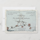 ヴィンテージバードダマスクウェディング招待状 招待状 (正面)
