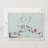 ヴィンテージバードダマスクウェディングRSVP 出欠カード (裏面)