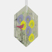 ヴィンテージバードダマスコバードケージクリスマスオーナメント ガラスオーナメント (正面右)