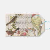 ヴィンテージバードデコップボタニカル感謝していユー ギフトタグ (正面(横))