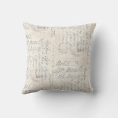 ヴィンテージバードバラトンフライクリーム装飾用クッション クッション (裏面)