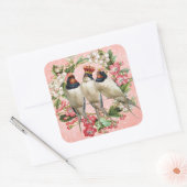 ヴィンテージバードバーンスワロースティッカー スクエアシール (封筒)